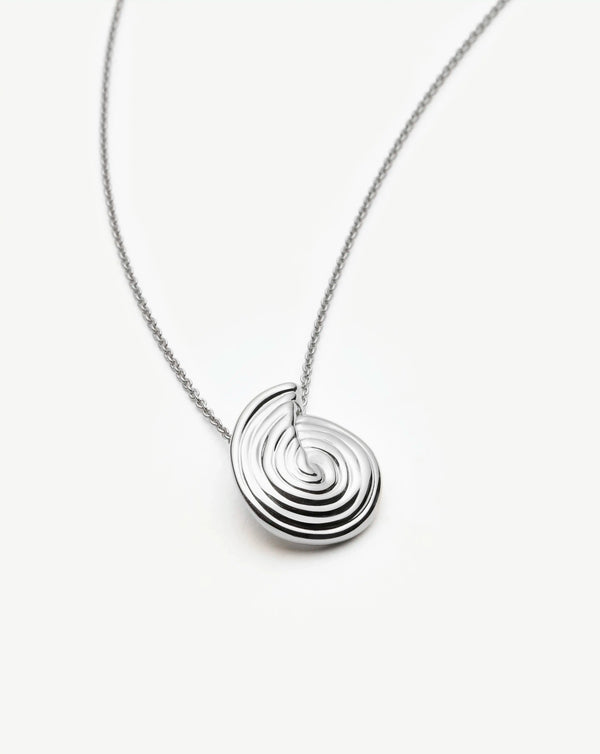 Missoma Spiral Mini Pendant Necklace | Silver Plated