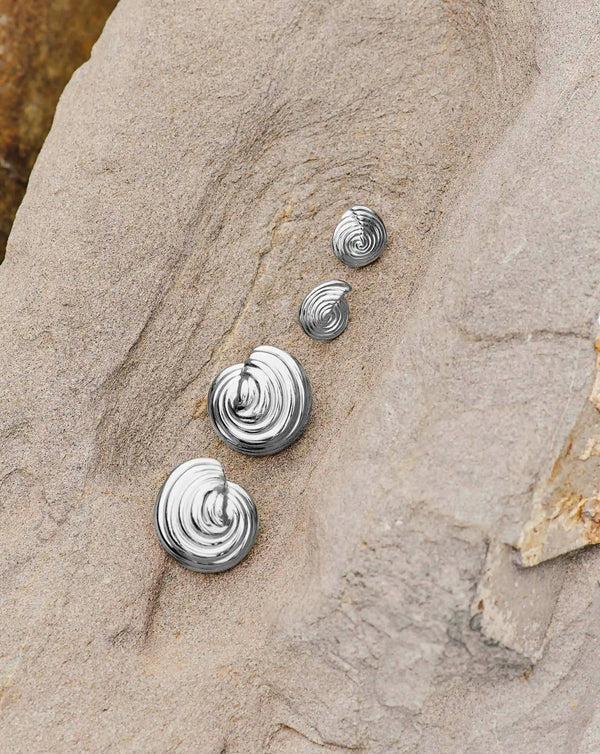 Missoma Spiral Small Stud Earrings | Silver Plated