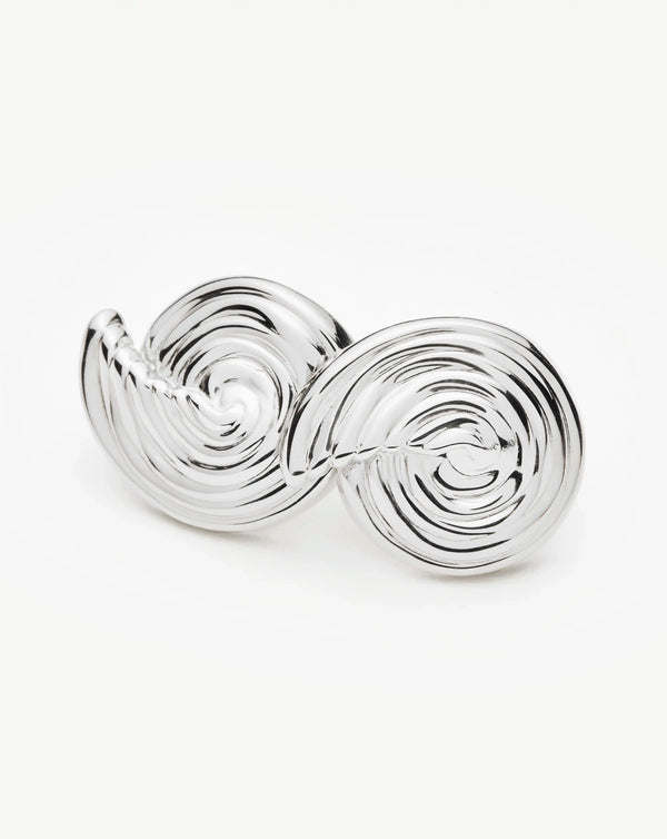 Missoma Spiral Small Stud Earrings | Silver Plated