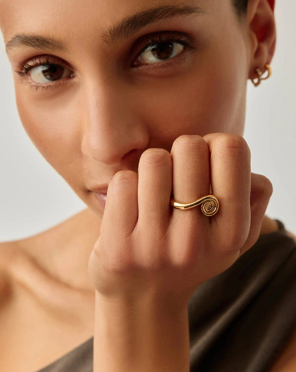 Missoma Spiral Stacking Ring | 18ct Gold Plated