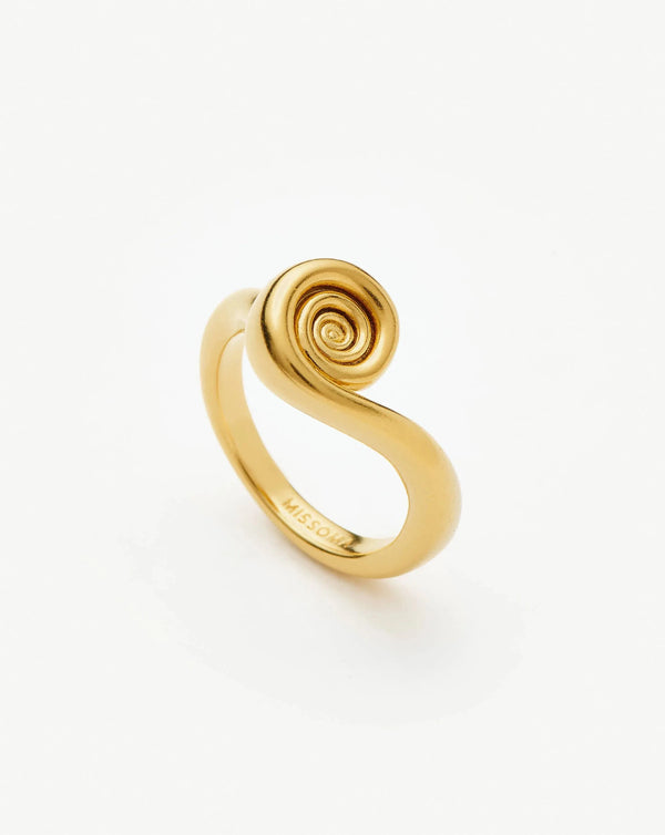 missoma Spiral Stacking Ring | 18ct Gold Plated