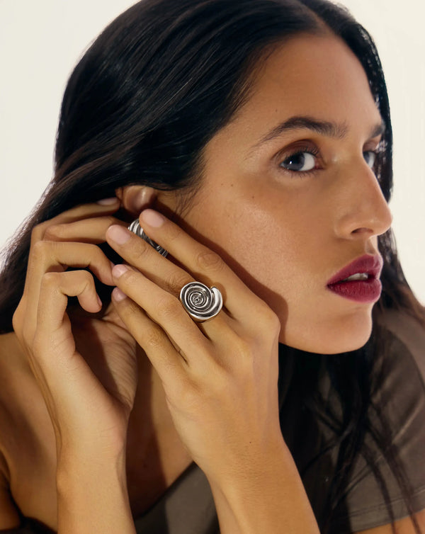 Missoma Spiral Statement Ring | Silver Plated