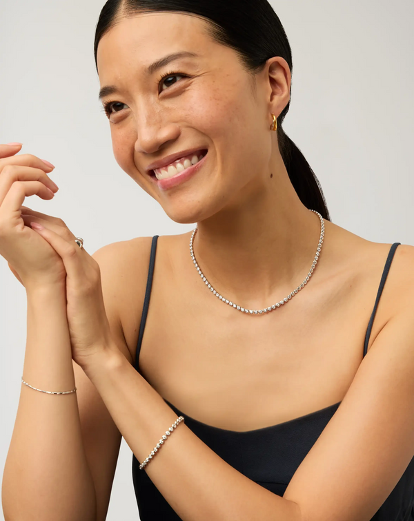 Missoma Tennis Round Necklace & Bracelet Set UK