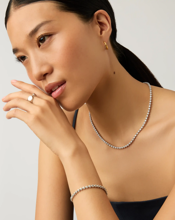Missoma Tennis Round Necklace & Bracelet Set UK