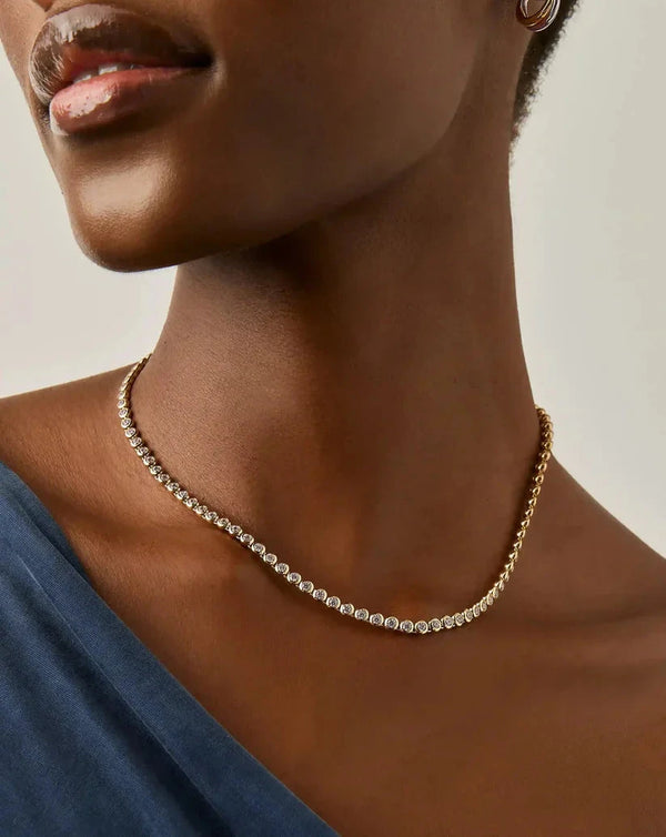 Missoma Tennis Round Necklace & Bracelet Set UK