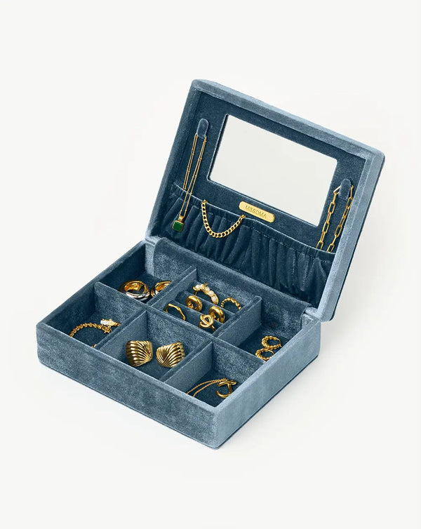 Missoma Velvet Jewellery Box | Blue Steel