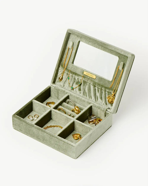 Missoma Velvet Jewellery Box | Sage Green