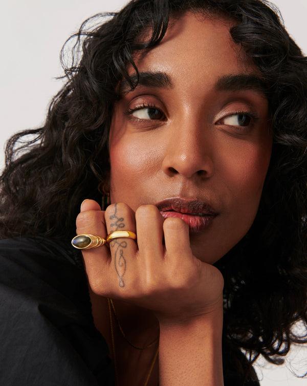 Missoma Wavy Ridge Gemstone Ring UK