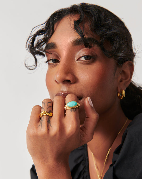 Missoma Wavy Ridge Gemstone Ring UK