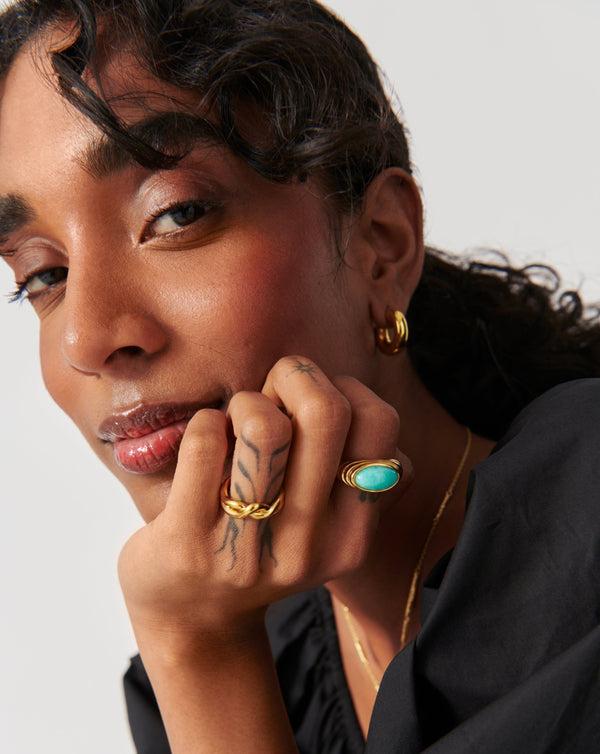 Missoma Wavy Ridge Gemstone Ring UK