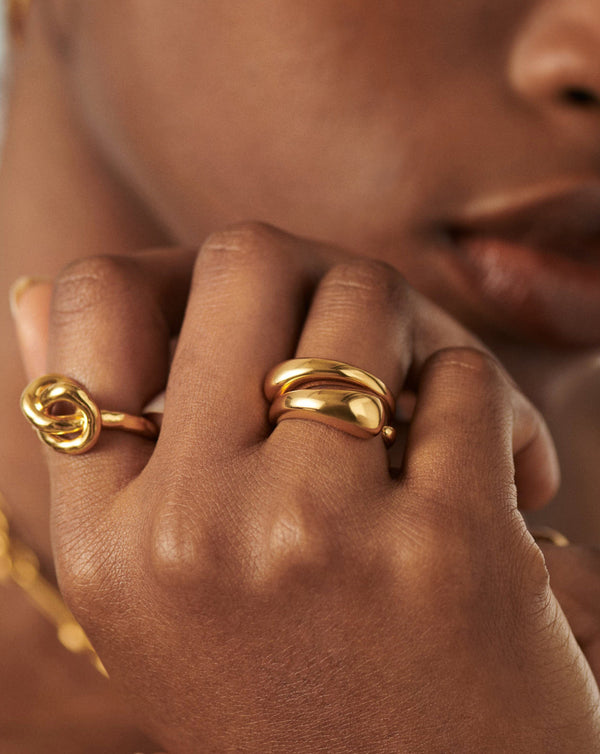 Missoma Molten Double Stacking Ring Set | 18ct Gold Plated
