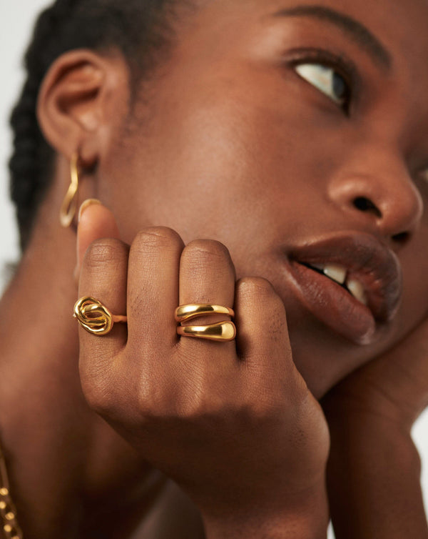 Missoma Molten Double Stacking Ring Set | 18ct Gold Plated