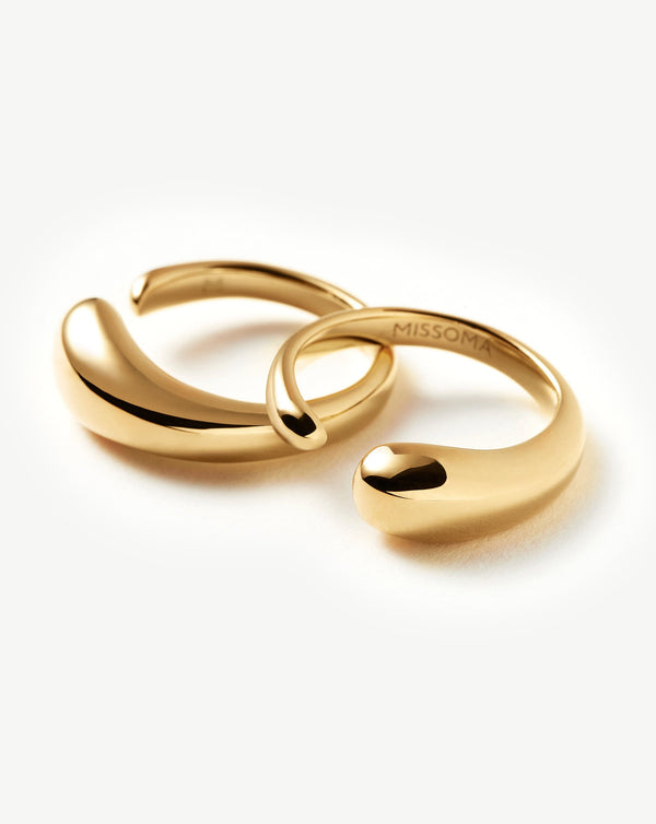Missoma Molten Double Stacking Ring Set | 18ct Gold Plated