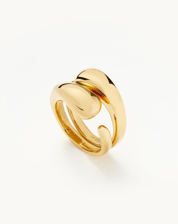 missoma Molten Double Stacking Ring Set | 18ct Gold Plated