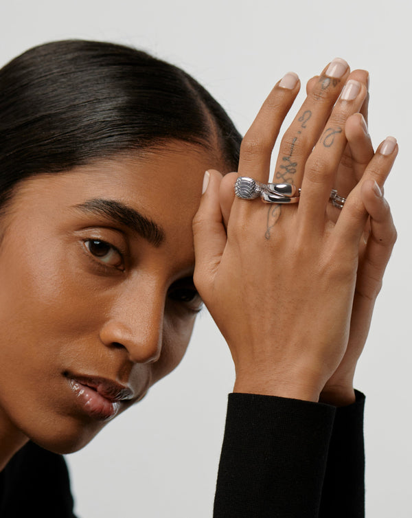 Missoma Molten Double Stacking Ring Set | Silver Plated