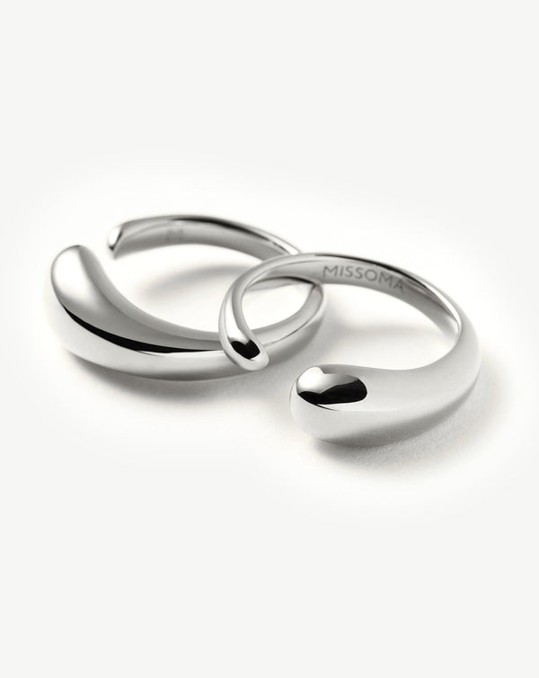Missoma Molten Double Stacking Ring Set | Silver Plated