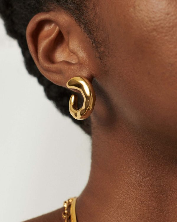 Missoma Molten Large Open Stud Earrings | 18ct Gold Plated