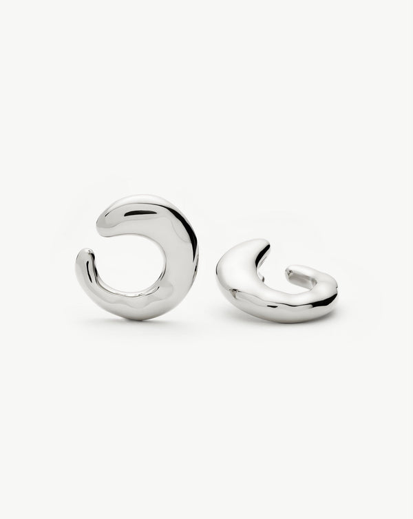 missoma Molten Large Open Stud Earrings | Silver Plated