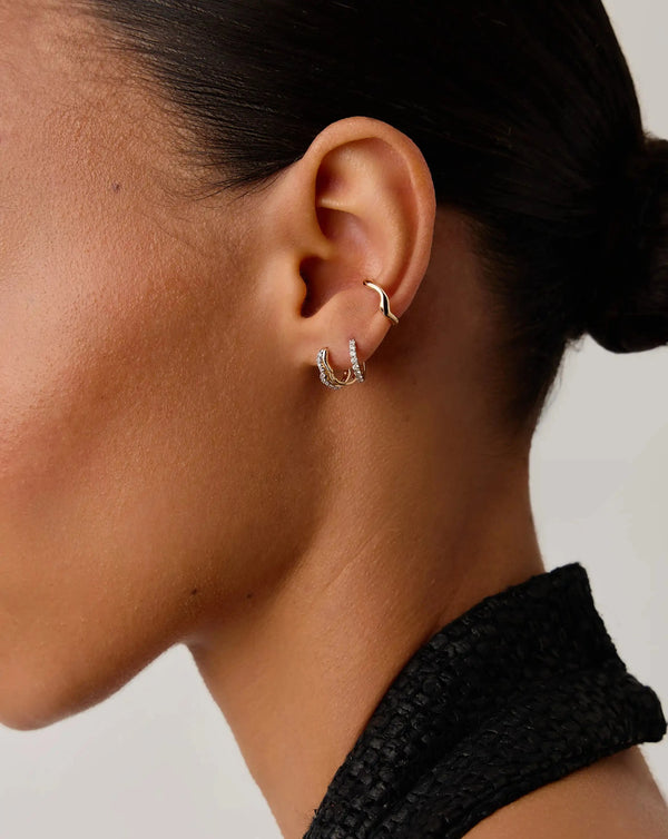 Missoma Molten Snow Fine Ear Cuff | 14ct Solid Gold Earrings