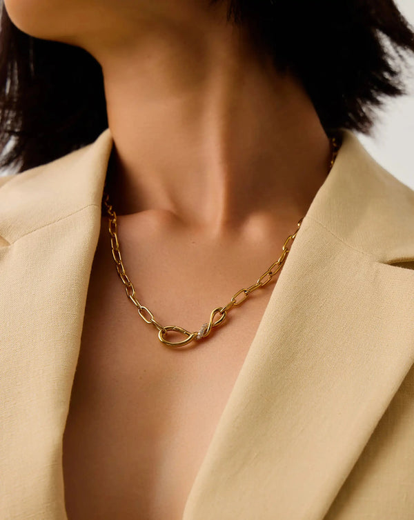 Missoma Molten Snow Paperclip Chain Necklace | 18ct Gold Plated Necklaces