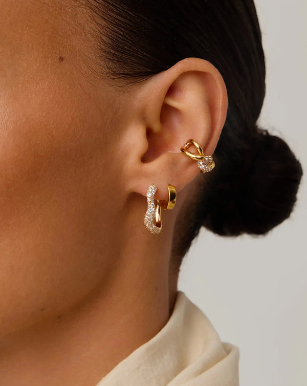 Missoma Molten Snow Small Hoop Earrings | 18ct Gold Vermeil Earrings