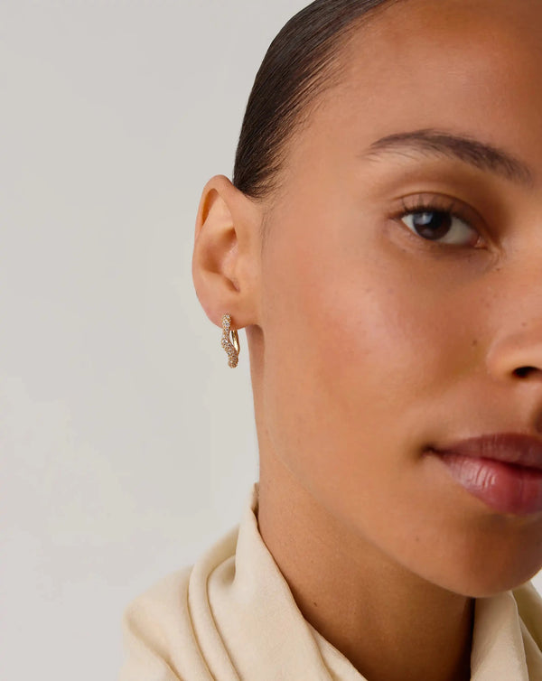 Missoma Molten Snow Small Hoop Earrings | 18ct Gold Vermeil Earrings