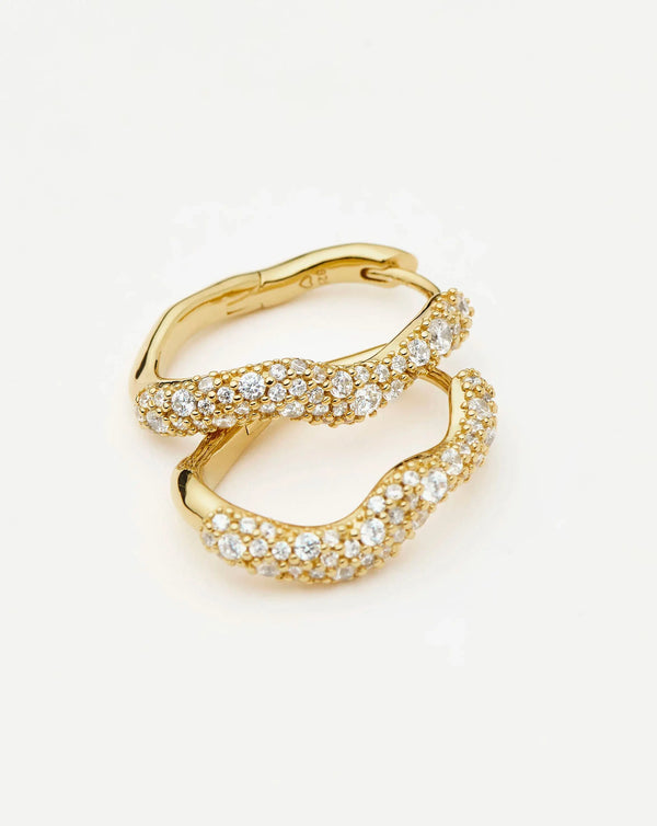 Missoma Molten Snow Small Hoop Earrings | 18ct Gold Vermeil Earrings