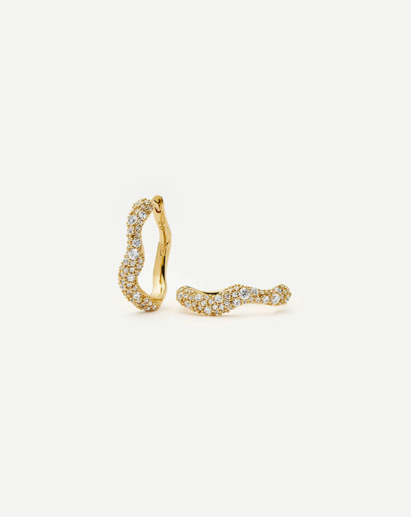 missoma Molten Snow Small Hoop Earrings | 18ct Gold Vermeil Earrings