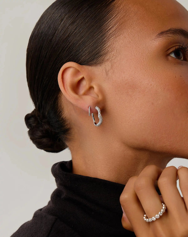 Missoma Molten Snow Small Hoop Earrings | Sterling Silver Earrings