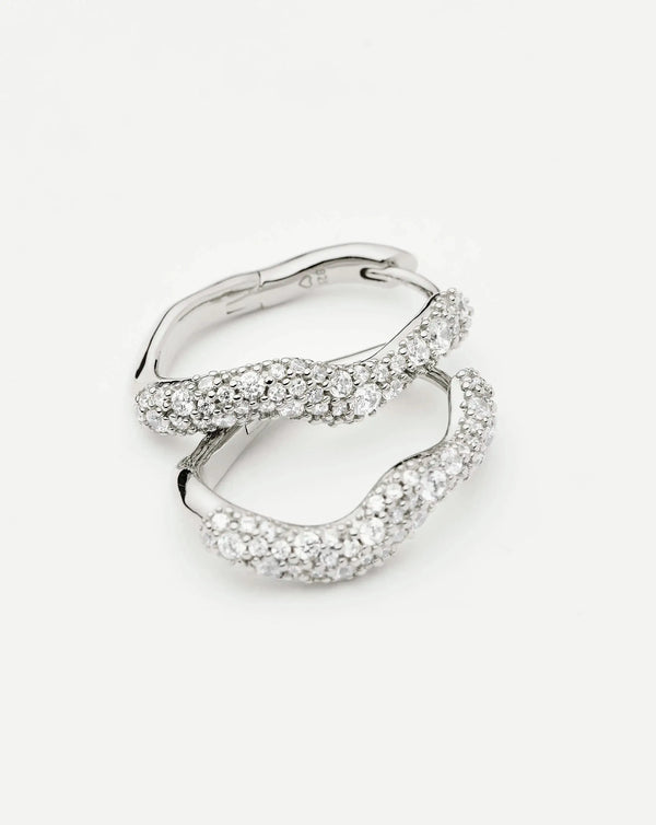 Missoma Molten Snow Small Hoop Earrings | Sterling Silver Earrings