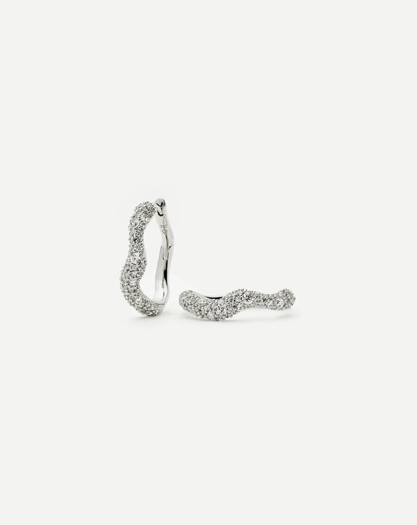missoma Molten Snow Small Hoop Earrings | Sterling Silver Earrings