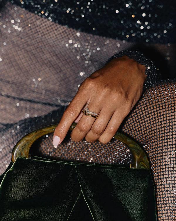 Missoma Molten Snow Stacking Ring | 18ct Gold Vermeil/Cubic Zirconia Rings