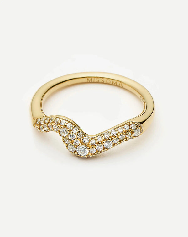 Missoma Molten Snow Stacking Ring | 18ct Gold Vermeil/Cubic Zirconia Rings