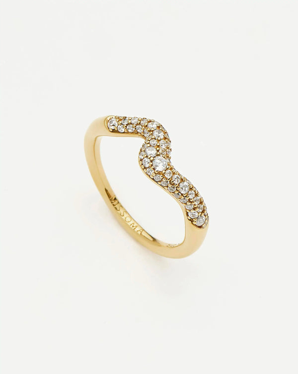 missoma Molten Snow Stacking Ring | 18ct Gold Vermeil/Cubic Zirconia Rings