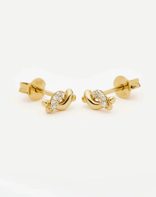 Missoma Molten Snow Stud Earrings | 18ct Gold Vermeil Earrings