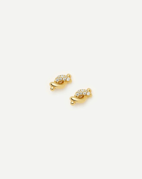 missoma Molten Snow Stud Earrings | 18ct Gold Vermeil Earrings