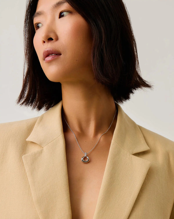 Missoma Molten Snow Twisted Pendant Necklace | Silver Plated Necklaces