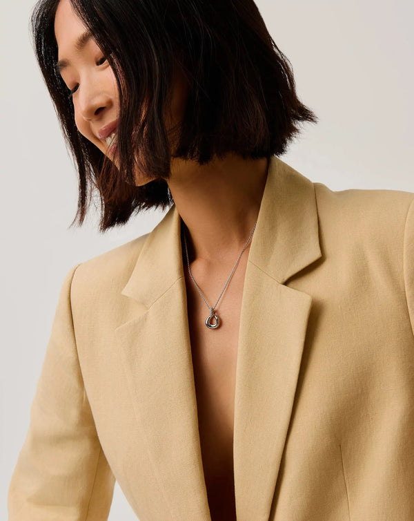 Missoma Molten Snow Twisted Pendant Necklace | Silver Plated Necklaces