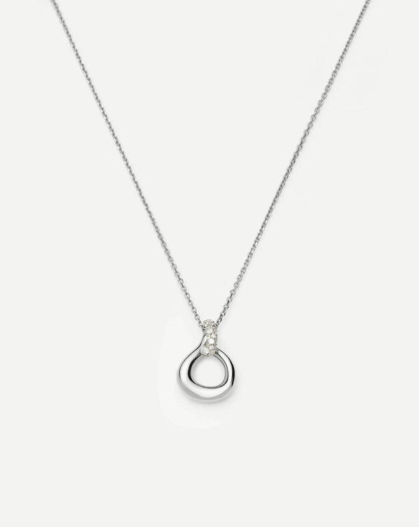missoma Molten Snow Twisted Pendant Necklace | Silver Plated Necklaces