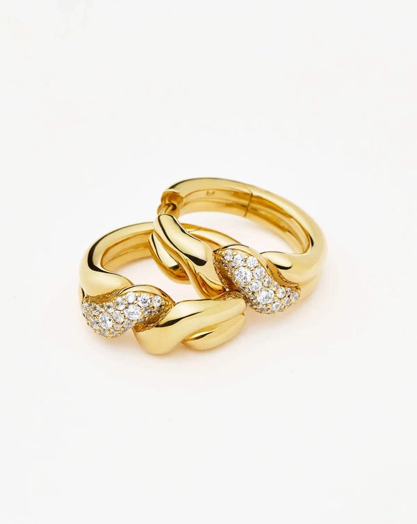 Missoma Molten Snow Twisted Small Hoop Earrings | 18ct Gold Plated Earrings