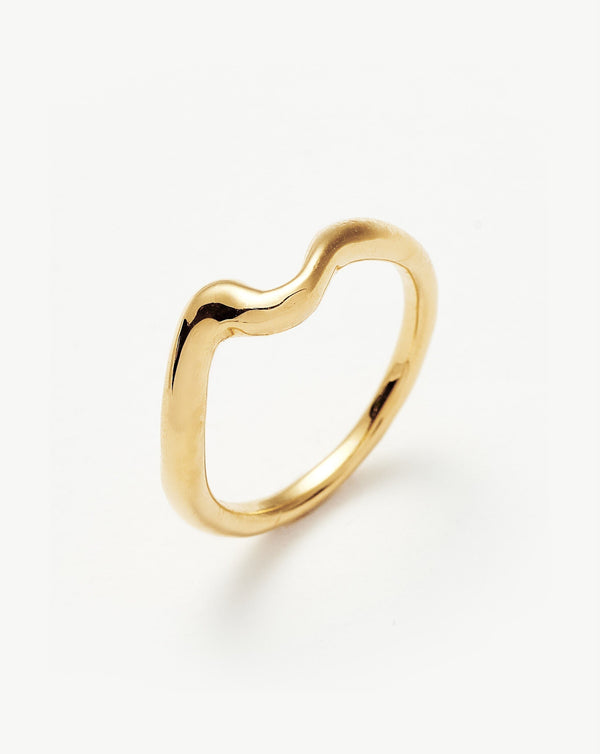 missoma Molten Wave Stacking Ring | 18ct Gold Vermeil