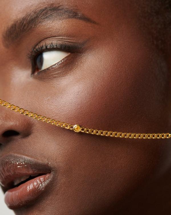 Missoma November Birthstone Chain Bracelet | 18ct Gold Vermeil/Citrine