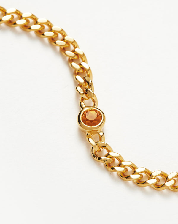 Missoma November Birthstone Chain Bracelet | 18ct Gold Vermeil/Citrine
