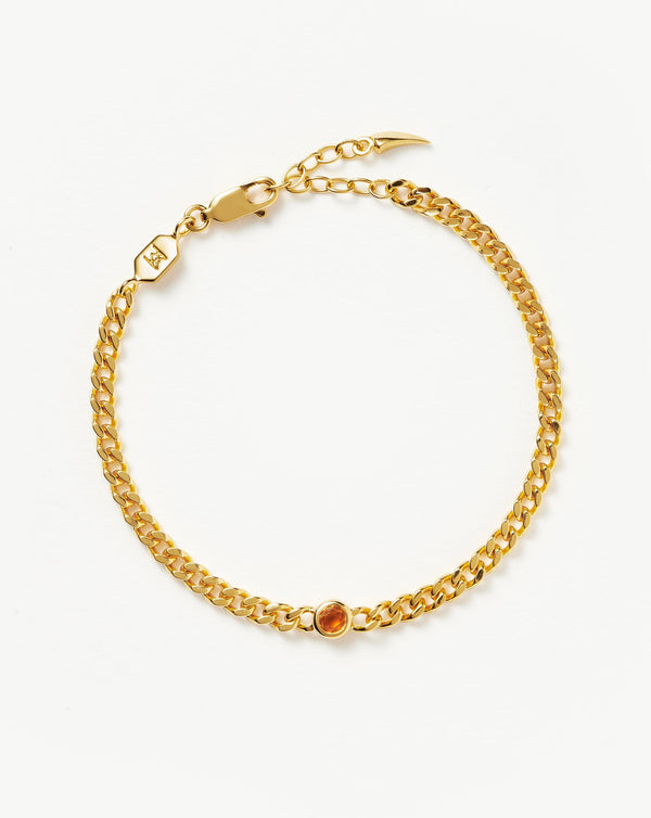 missoma November Birthstone Chain Bracelet | 18ct Gold Vermeil/Citrine