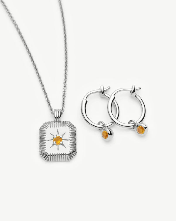 Missoma November Birthstone Necklace & Charm Earrings Set UK