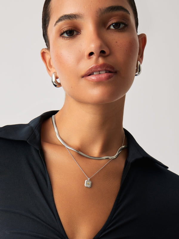 Missoma November Birthstone Pendant Necklace | Sterling Silver/Citrine