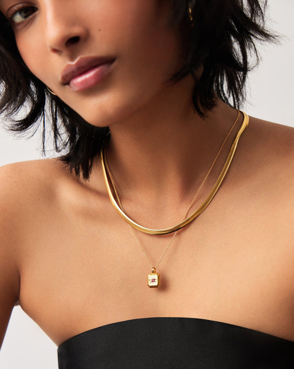 Missoma October Birthstone Necklace & Charm Earrings Set UK