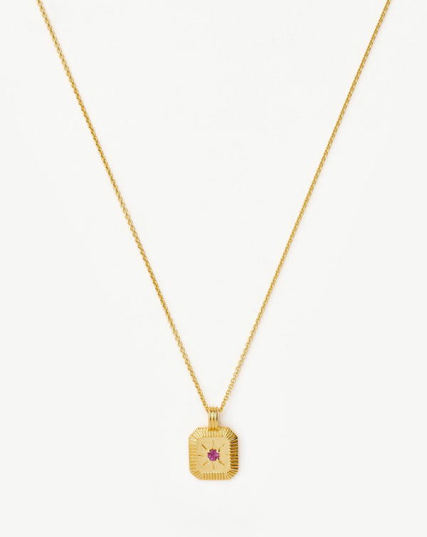 missoma October Birthstone Pendant Necklace | Gold/Pink Tourmaline
