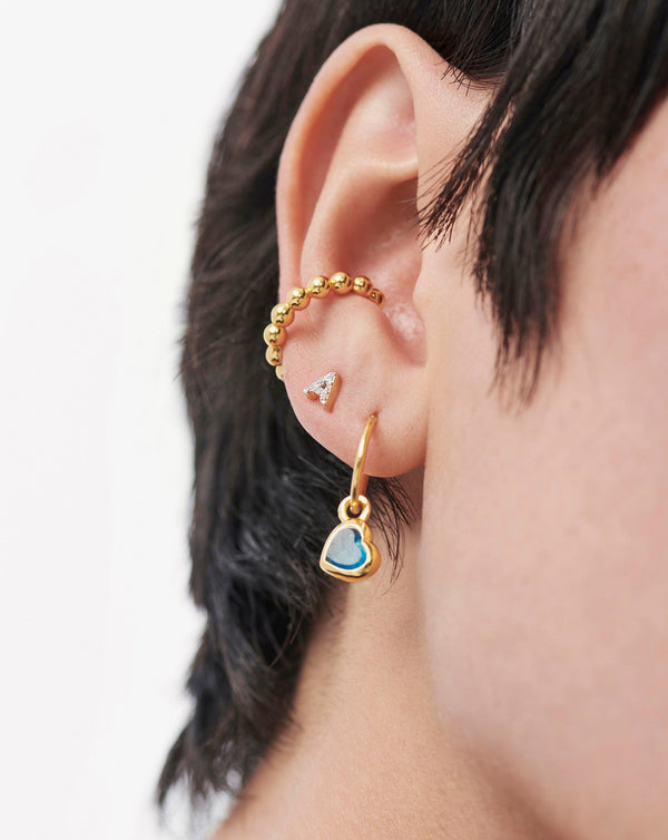 Missoma Pave Initial Single Stud Earring - A | Gold /Cubic Zirconia