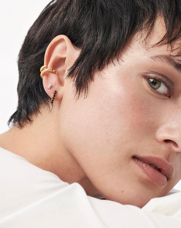 Missoma Pave Initial Single Stud Earring - E | Gold /Cubic Zirconia